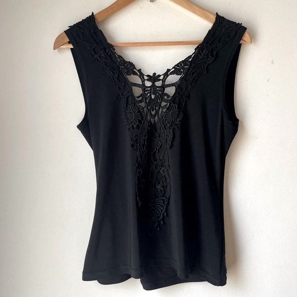 Vintage Y2K  fairycore black stretch tank top - Picture 5 of 5